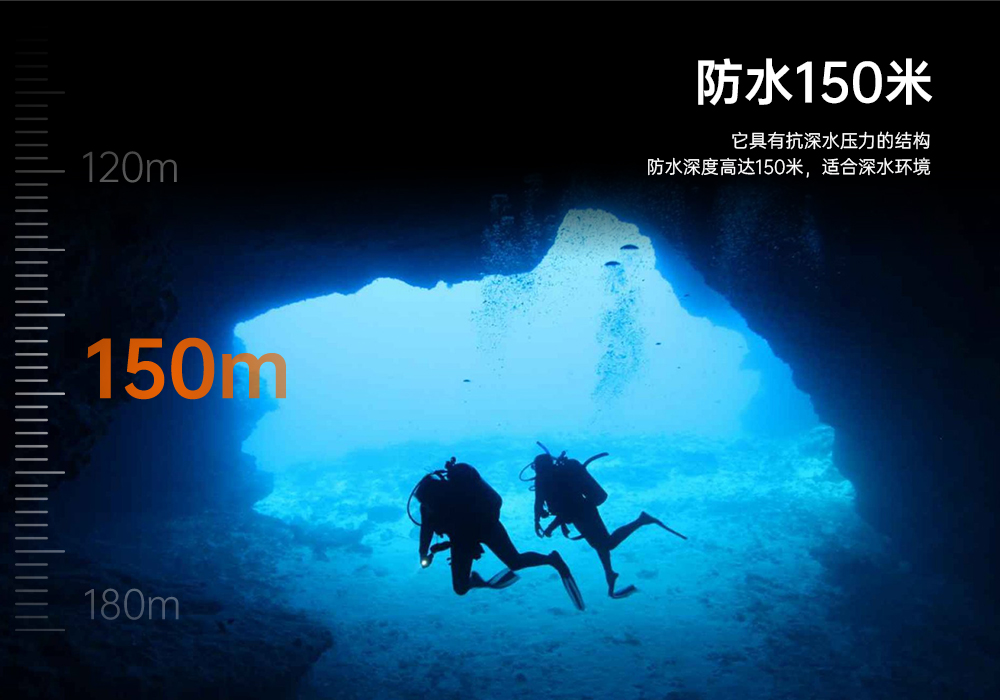 91视频成人版OrcaTorch,D860可充電潛水燈,高亮度潛水手電筒,水下照明手電筒